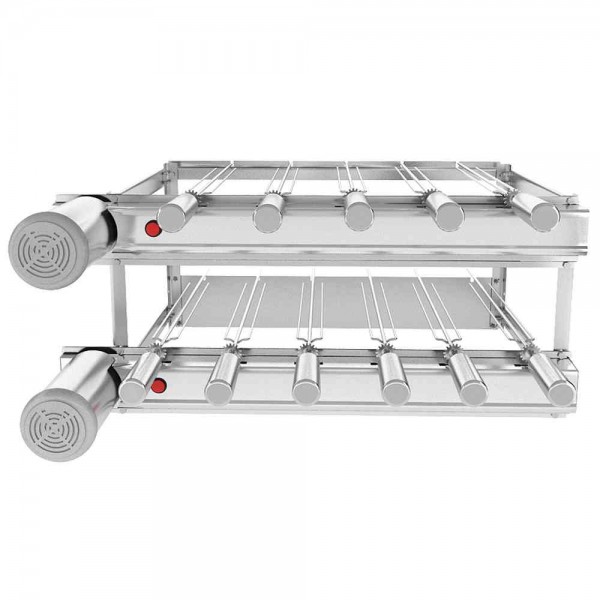Churrasqueira Giratória  11 espetos Inox Bivolt Dupla