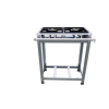 Fogão Industrial Inox 2 Bocas Baixa Pressão Queimador Duplo
