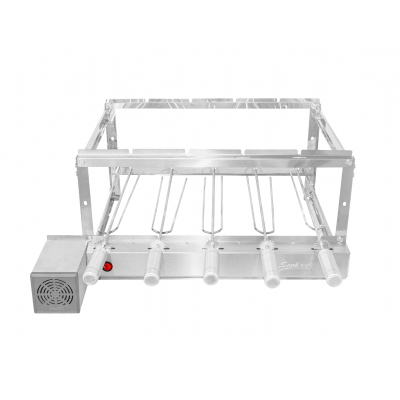 Churrasqueira gira gril inox 5 espetos SeveFort motor quadrado
