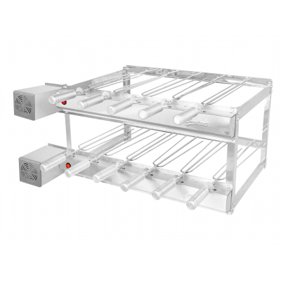Churrasqueira Tijolinho gril inox 11 espetos svft motor quadrado