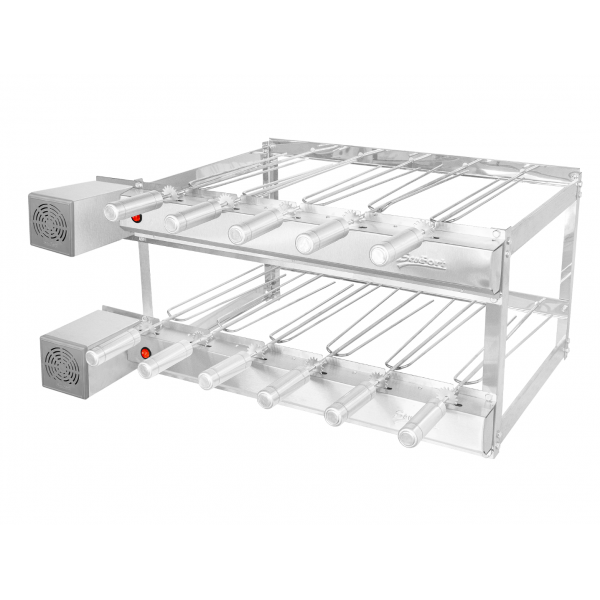 Churrasqueira Tijolinho gril inox 11 espetos svft motor quadrado