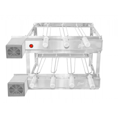 Churrasqueira Tijolinho gril inox 7 espetos svft motor quadrado