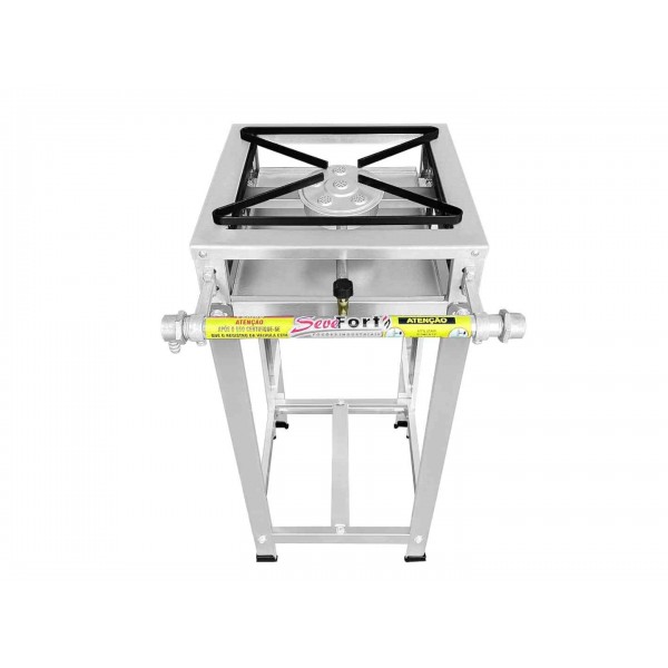 Fogão Industrial Inox 1 Boca Caulim 