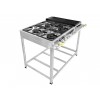 Fogão Industrial Inox 4 Bocas chapa Baixa Pressão Ferro Fundido