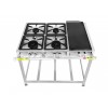 Fogão Industrial Inox 4 Bocas chapa Baixa Pressão Ferro Fundido