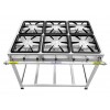 Fogão Industrial Inox 6 Bocas Caulim Ferro Fundido