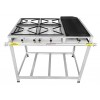 Fogão Industrial Inox 4 Bocas chapa Caulim