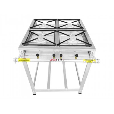 Fogão Industrial Inox 4 Bocas Caulim