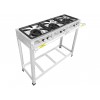 Fogão Industrial Inox 3 Bocas Baixa Pressão queimador duplo iron 