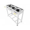 Fogão Industrial Inox 3 Bocas Baixa Pressão queimador duplo