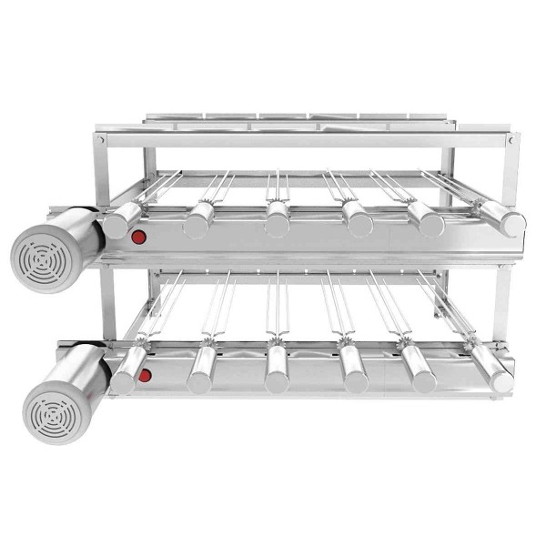Churrasqueira Giratória 12 espetos Inox Bivolt Triplo