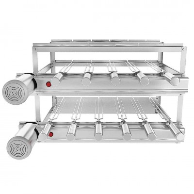 Churrasqueira Giratória 11 espetos Inox Bivolt Triplo