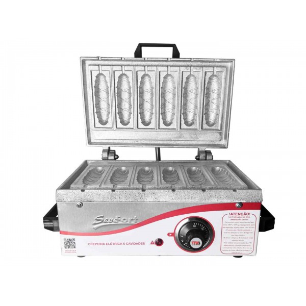 Crepeira Crepe Suíço 6 Cavidades Inox